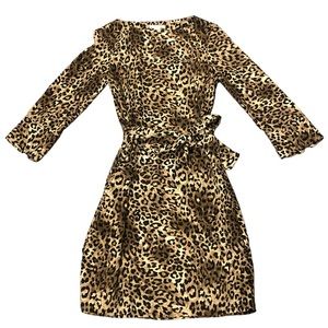 H&M animal print dress with tie. Size 2.